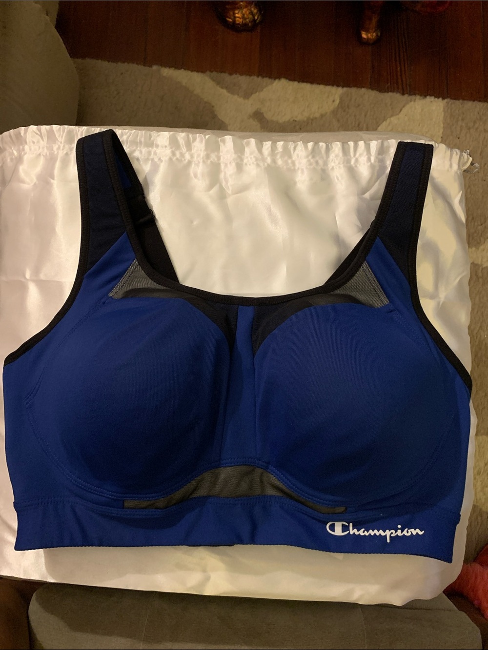 Champion Blue and Black High-Support Sports Bra